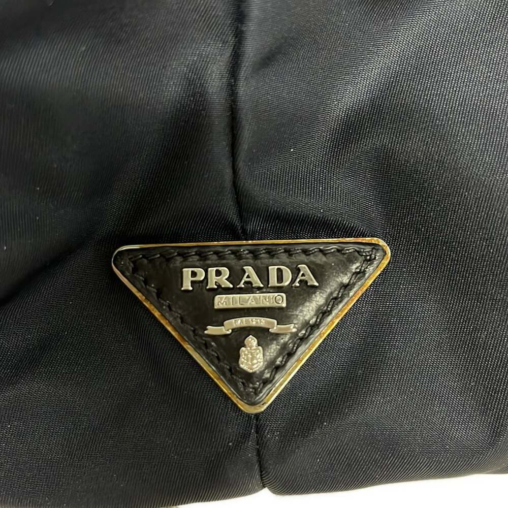 Prada Tessuto Double Tote Bag BN1959 Black Dark Navy - Picture 9 of 11